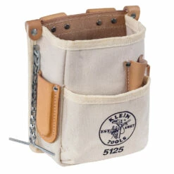 Klein Tools Klein 5-Pocket Leather And Canvas Tool Pouch Tape Thong
