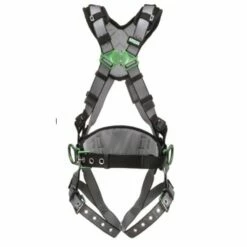 MSA V-Fit™ Construction Harness, Extra Small, Back & Hip D-Rings, Tongue Buckle Leg Straps
