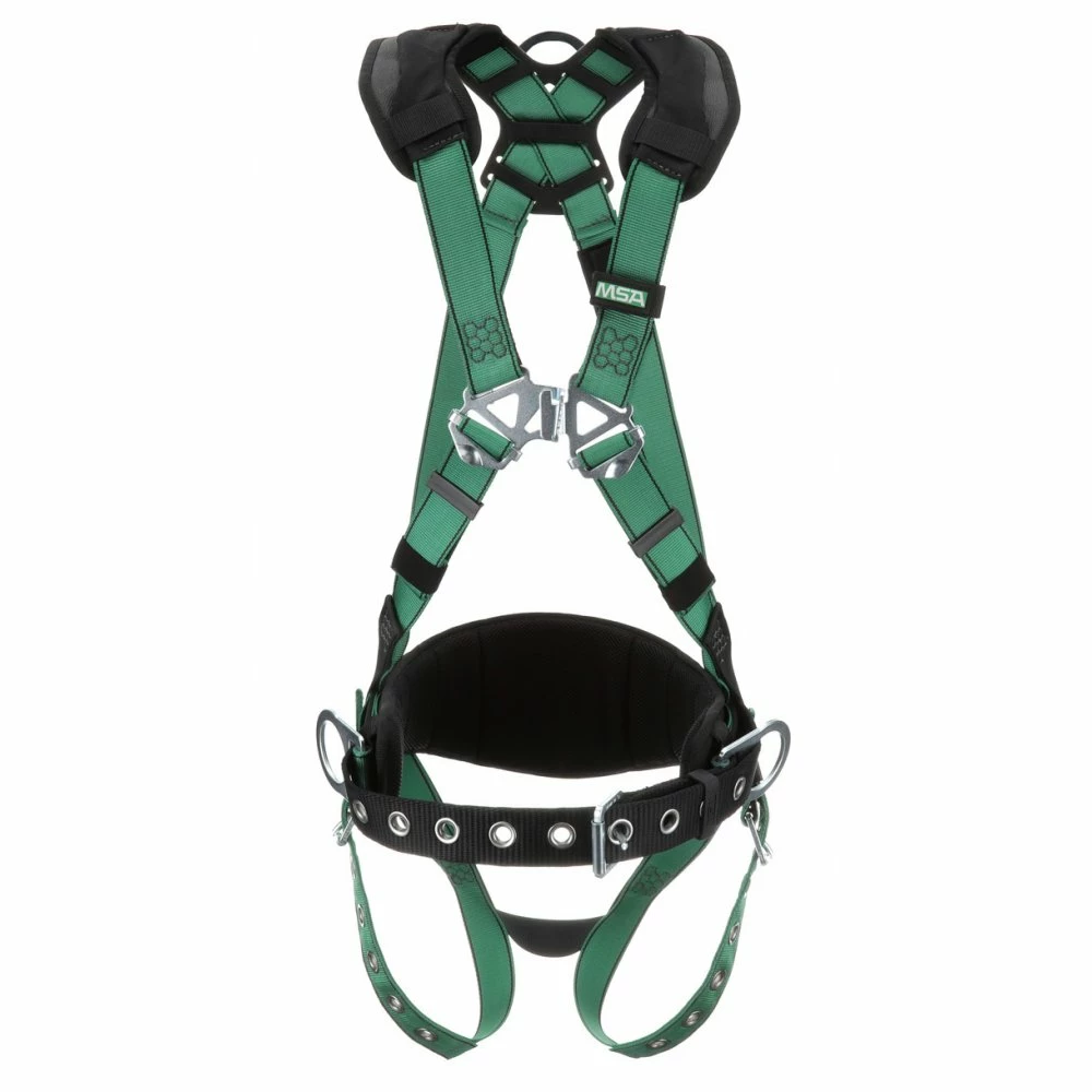MSA V-Form™ Construction Harness, Standard, Back & Hip D-Rings, Tongue Buckle Leg Straps